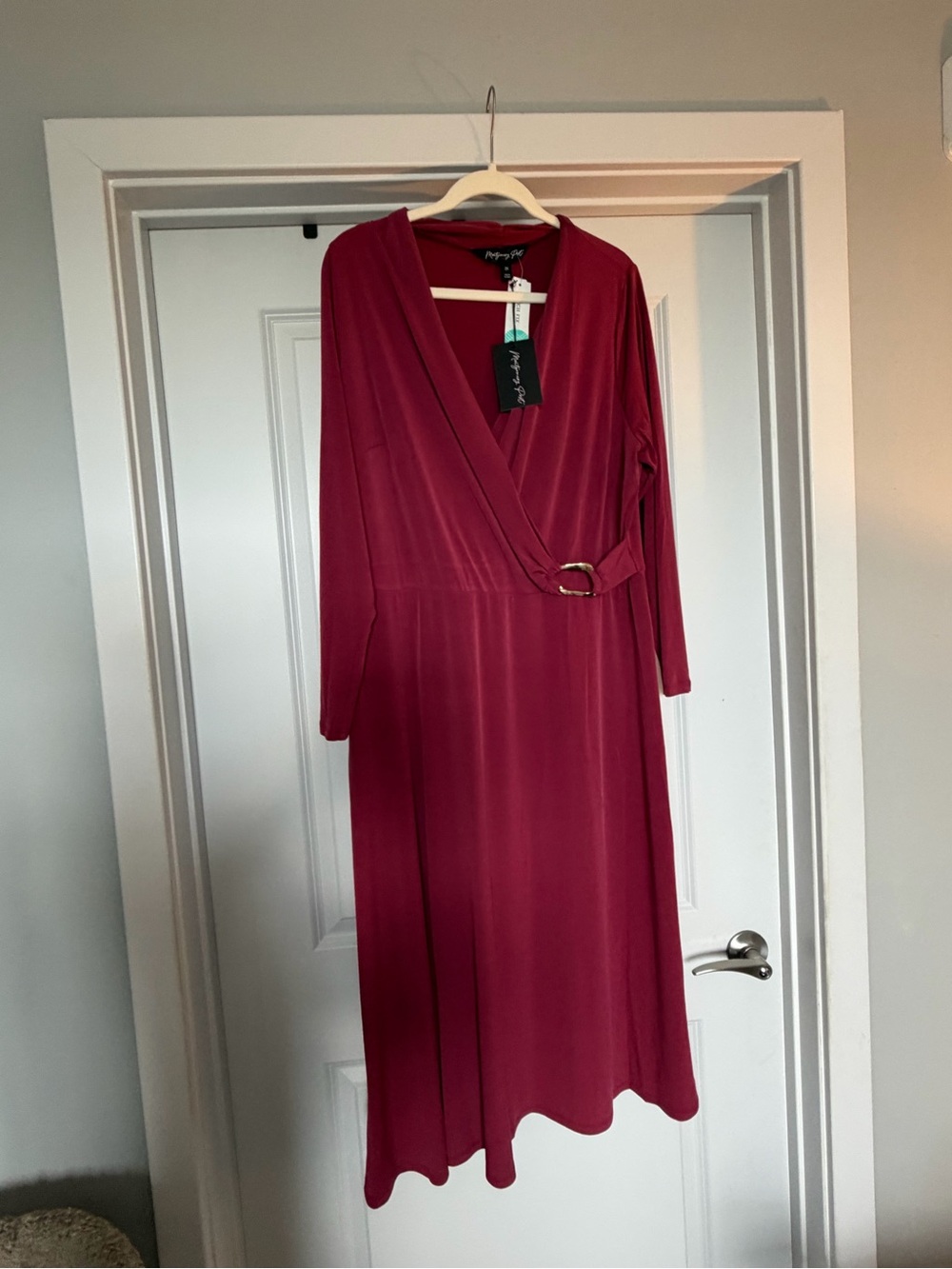 Montgomery Post Hardley Burgundy Midi Dress 2X NWT Stitch Fix
